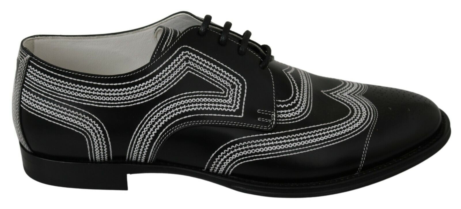 Dolce & Gabbana Elegant Black and White Derby Shoes - ACCEXO