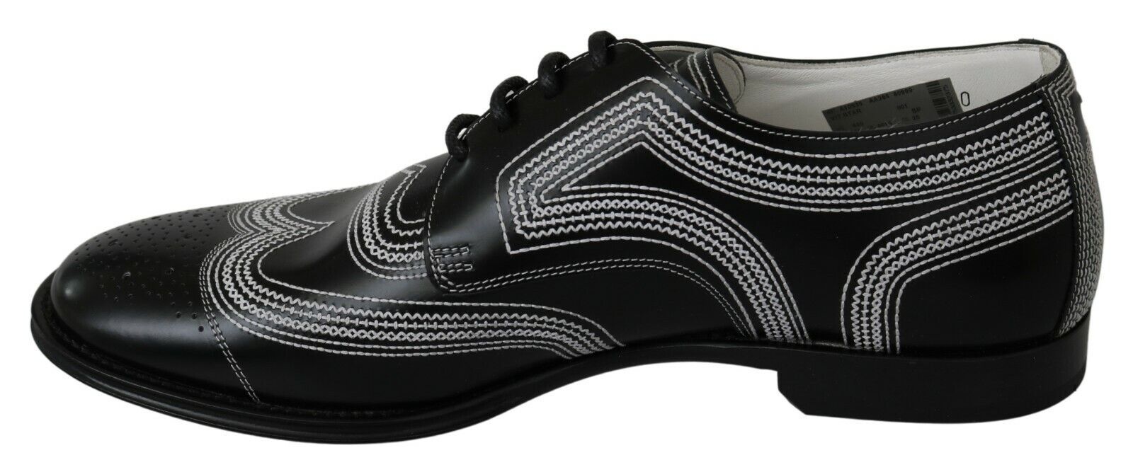 Dolce & Gabbana Elegant Black and White Derby Shoes - ACCEXO