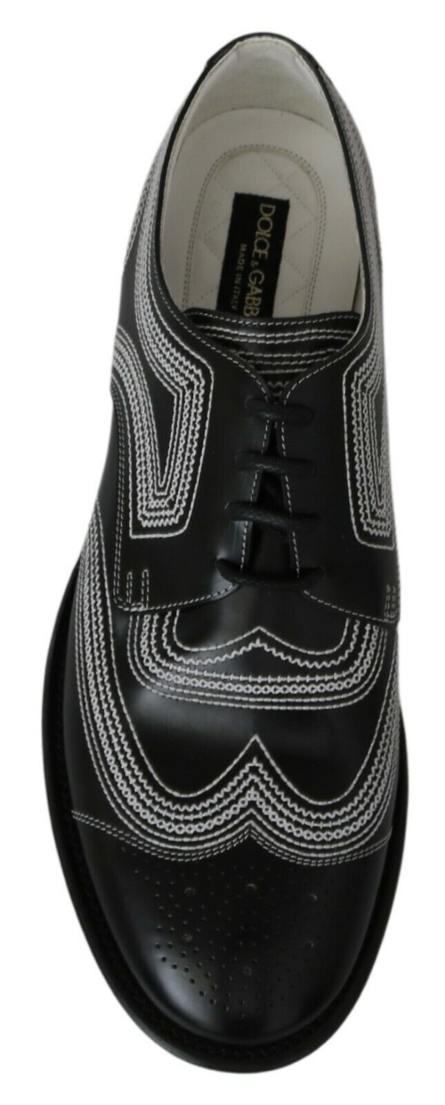 Dolce & Gabbana Elegant Black and White Derby Shoes - ACCEXO