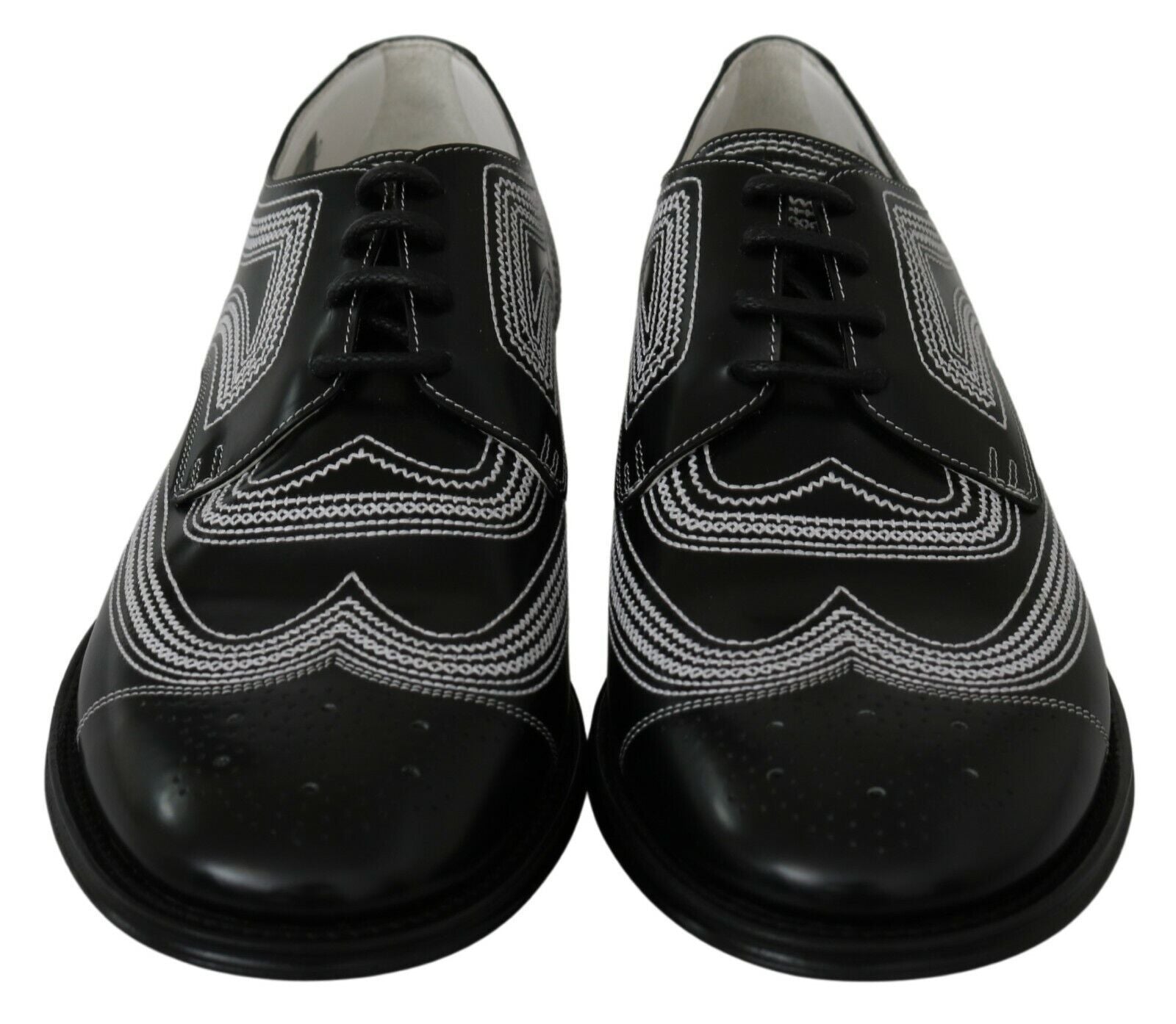 Dolce & Gabbana Elegant Black and White Derby Shoes - ACCEXO