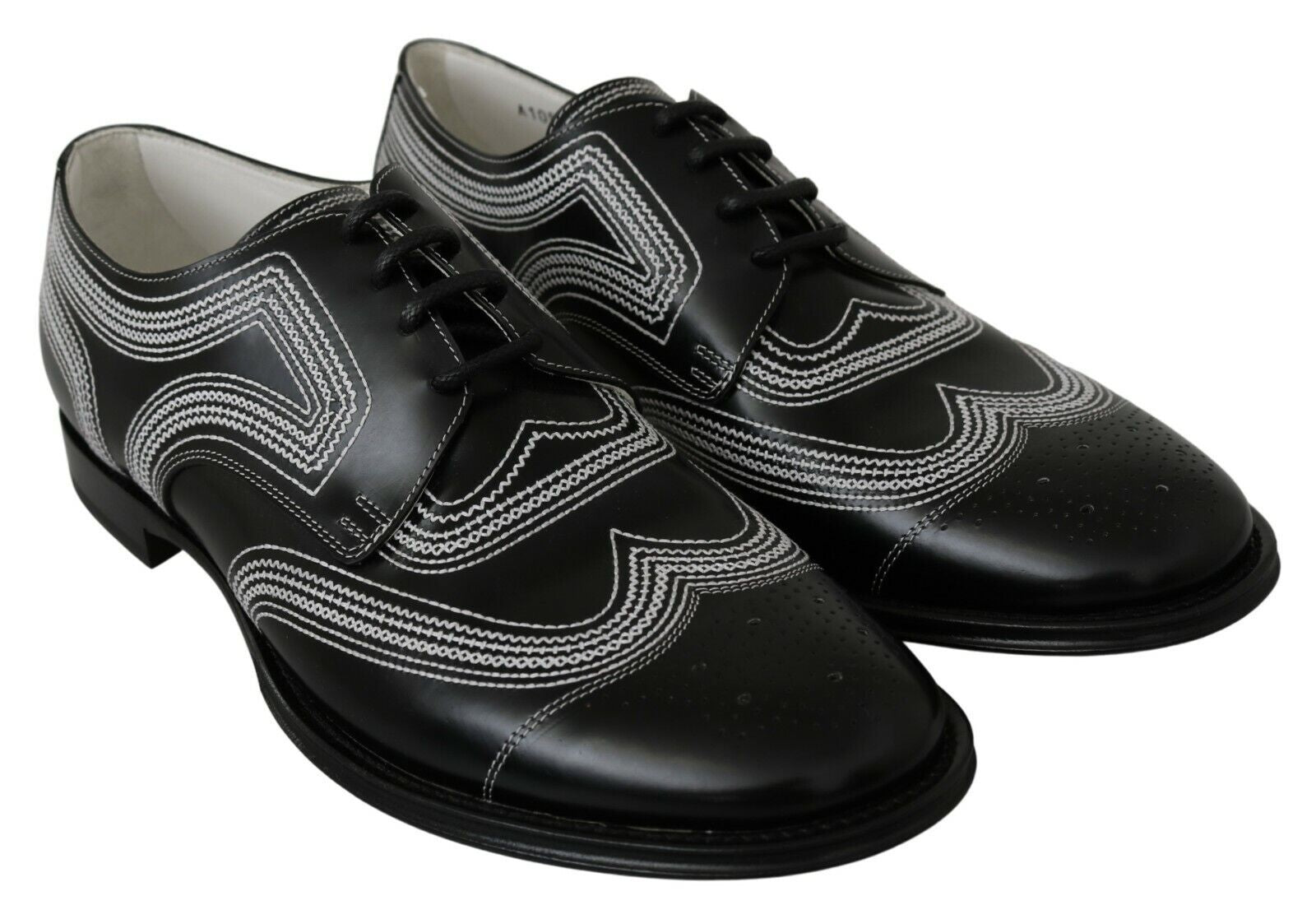 Dolce & Gabbana Elegant Black and White Derby Shoes - ACCEXO