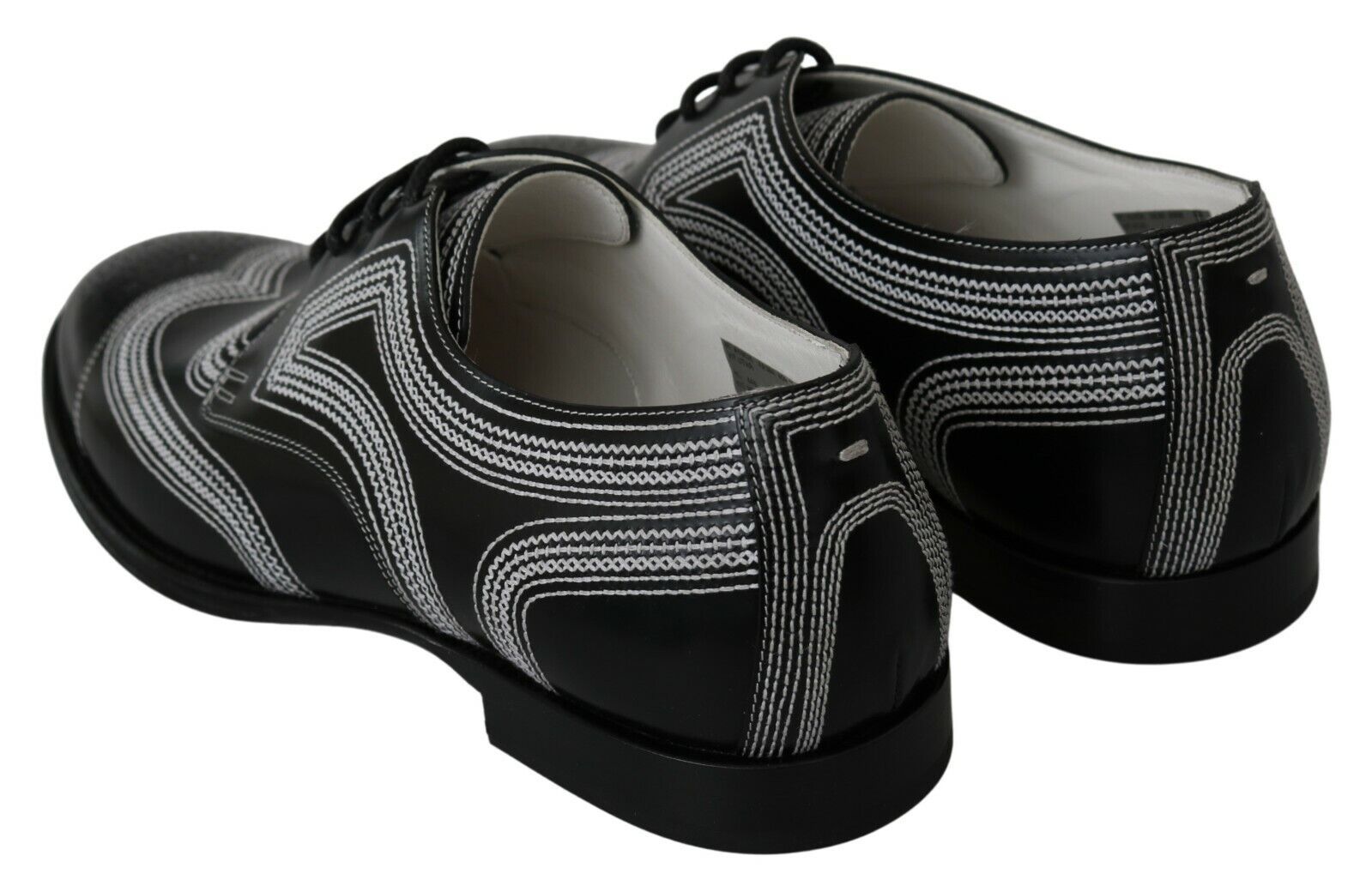 Dolce & Gabbana Elegant Black and White Derby Shoes - ACCEXO