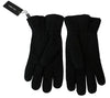 Dolce & Gabbana Elegant Black Leather Biker Gloves