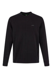 Hugo Boss Elegant Black Cotton Round Neck Sweatshirt - ACCEXO