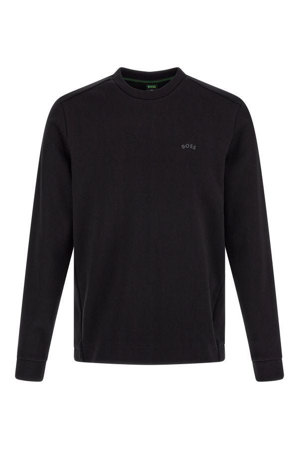Hugo Boss Elegant Black Cotton Round Neck Sweatshirt - ACCEXO