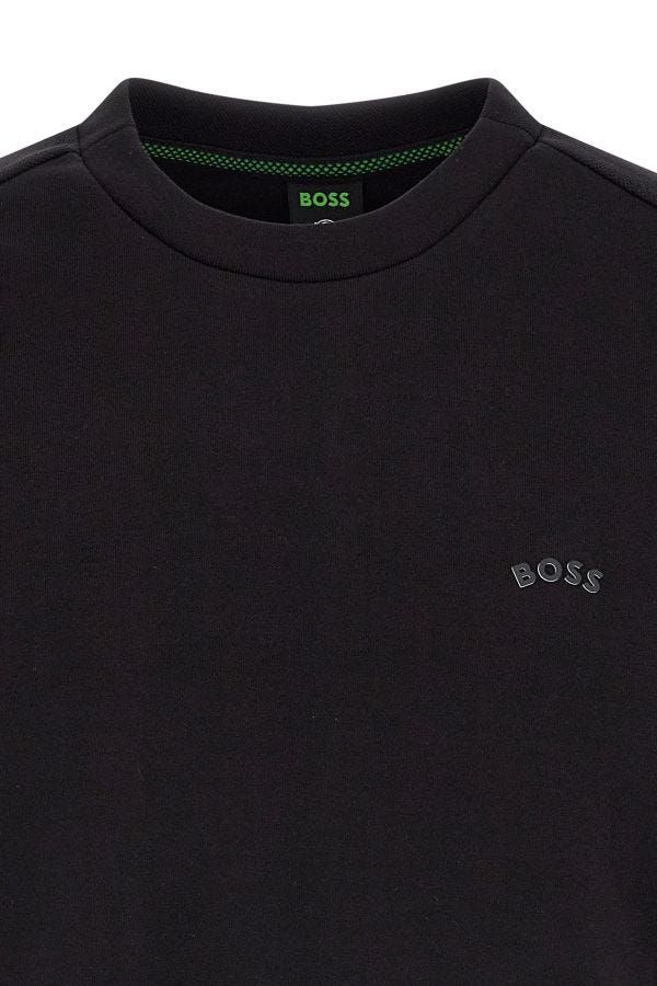 Hugo Boss Elegant Black Cotton Round Neck Sweatshirt - ACCEXO