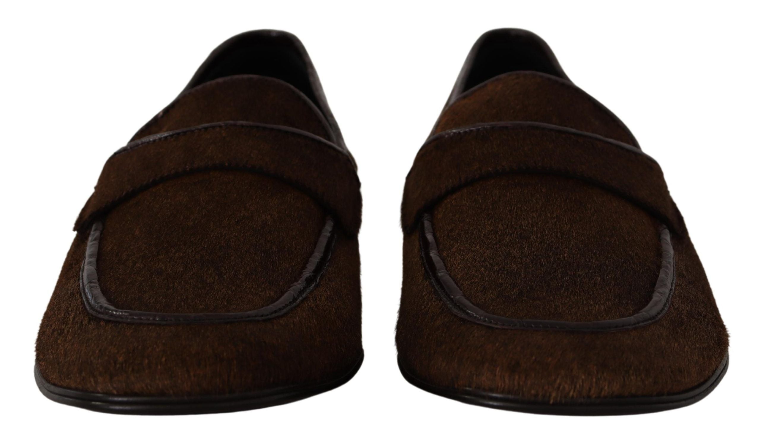 Dolce & Gabbana Elegant Brown Caiman Leather Loafers - ACCEXO