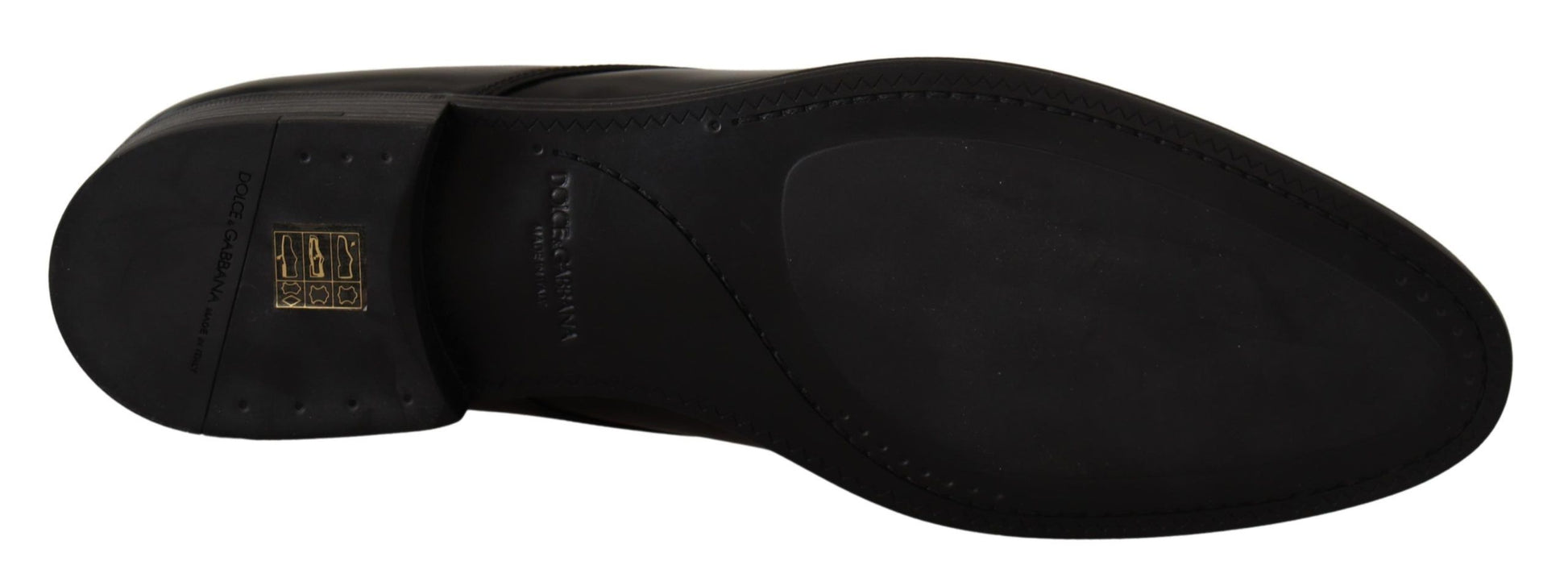 Dolce & Gabbana Elegant Black Leather Derby Shoes - ACCEXO