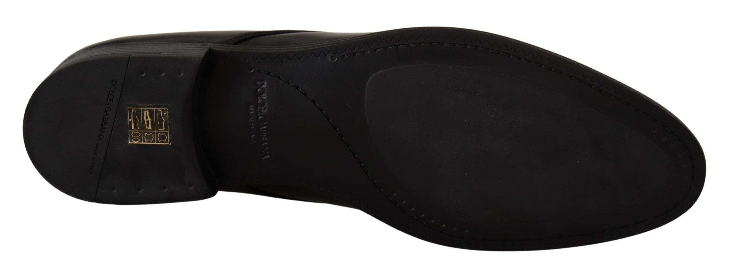 Dolce & Gabbana Elegant Black Leather Derby Shoes - ACCEXO