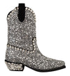 Dolce & Gabbana Crystal-Embellished Black Suede Boots