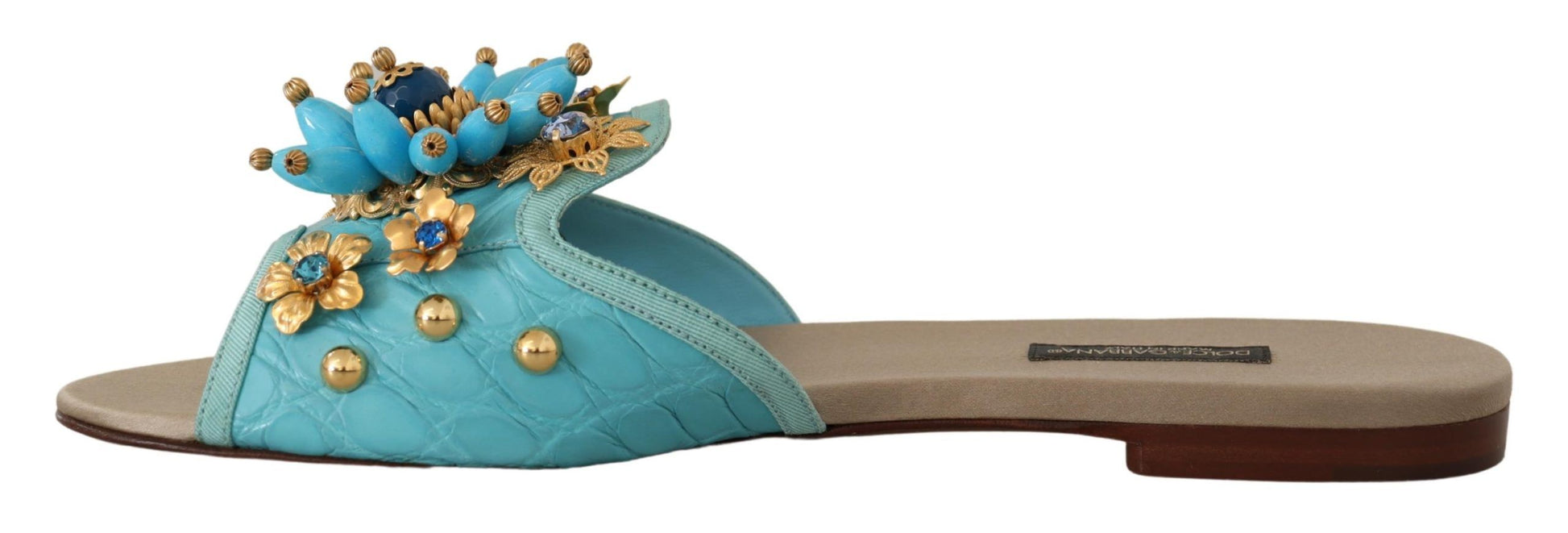 Dolce & Gabbana Exquisite Crystal-Embellished Exotic Leather Sandals - ACCEXO