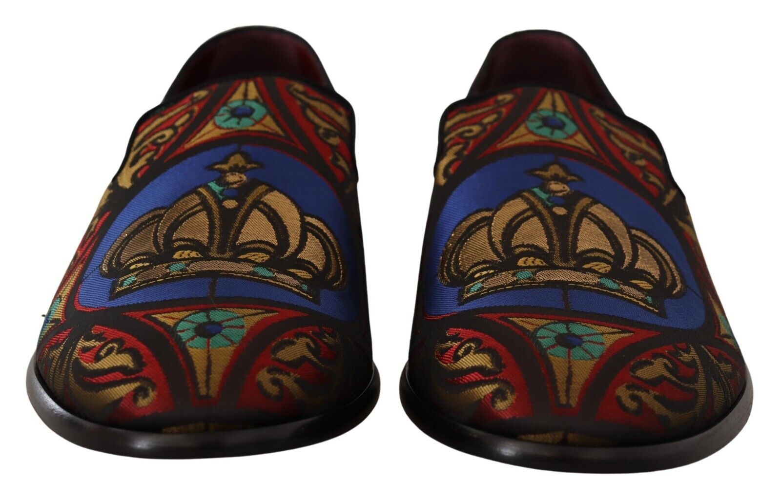 Dolce & Gabbana Multicolor Jacquard Slide-On Loafer Slippers - ACCEXO