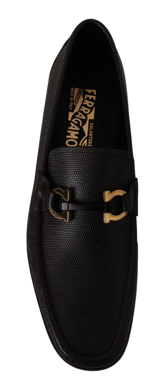 Salvatore Ferragamo Elegant Black Calf Leather Loafers