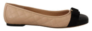 Salvatore Ferragamo Elegant Quilted Leather Flats - Chic Dual-Tone Design - ACCEXO