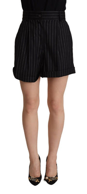 Dolce & Gabbana Elegant High-Waisted Striped Bermuda Shorts - ACCEXO