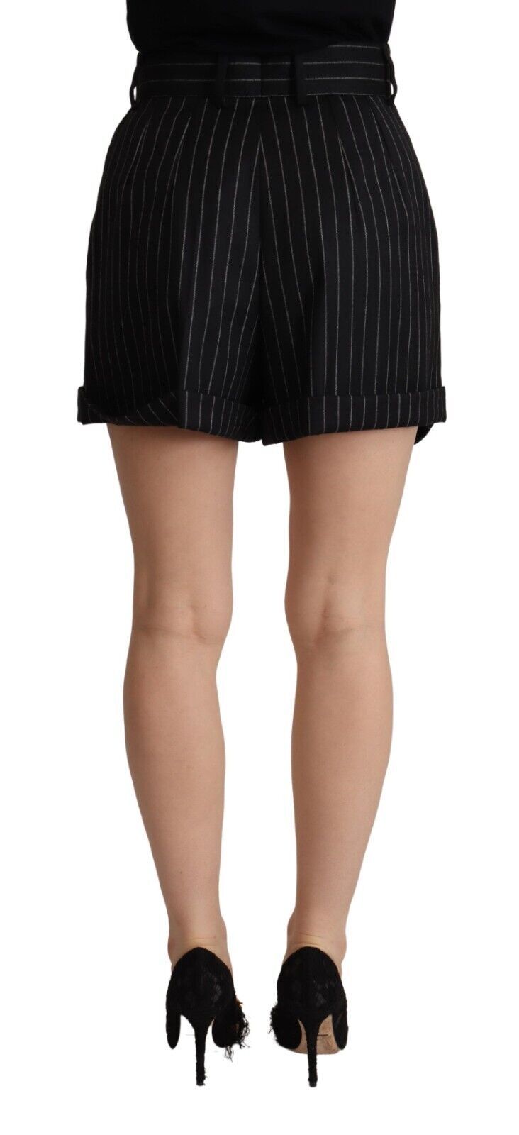 Dolce & Gabbana Elegant High-Waisted Striped Bermuda Shorts - ACCEXO
