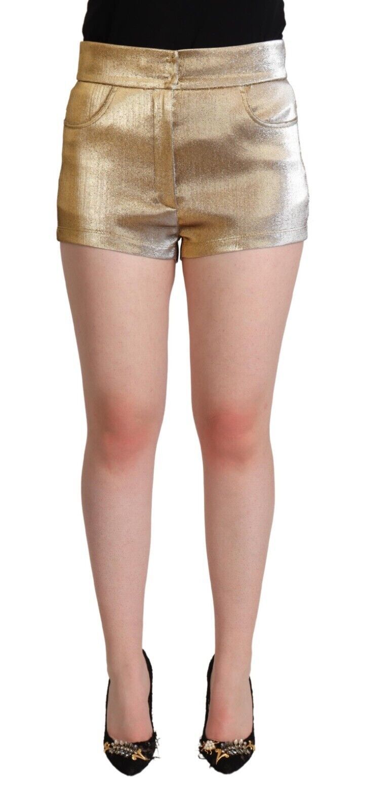 Dolce & Gabbana Elegant Metallic Gold Hot Pants - ACCEXO