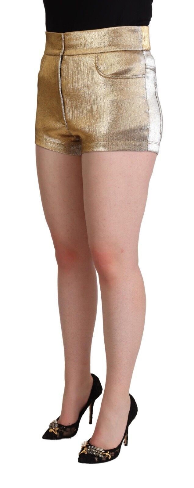 Dolce & Gabbana Elegant Metallic Gold Hot Pants - ACCEXO