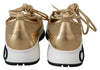 Jimmy Choo Golden Glamour Mesh Leather Sneakers