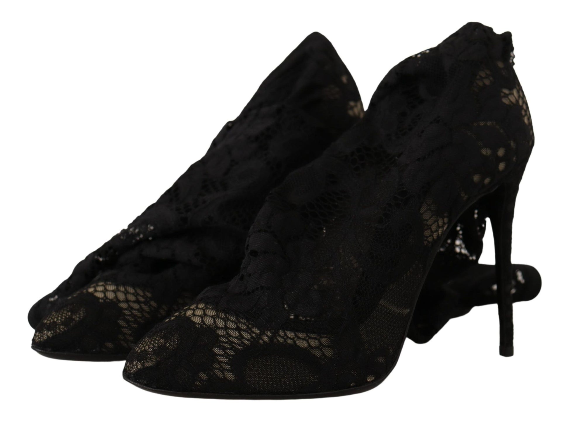 Dolce & Gabbana Elegant Stretch Sock Boots in Sleek Black - ACCEXO