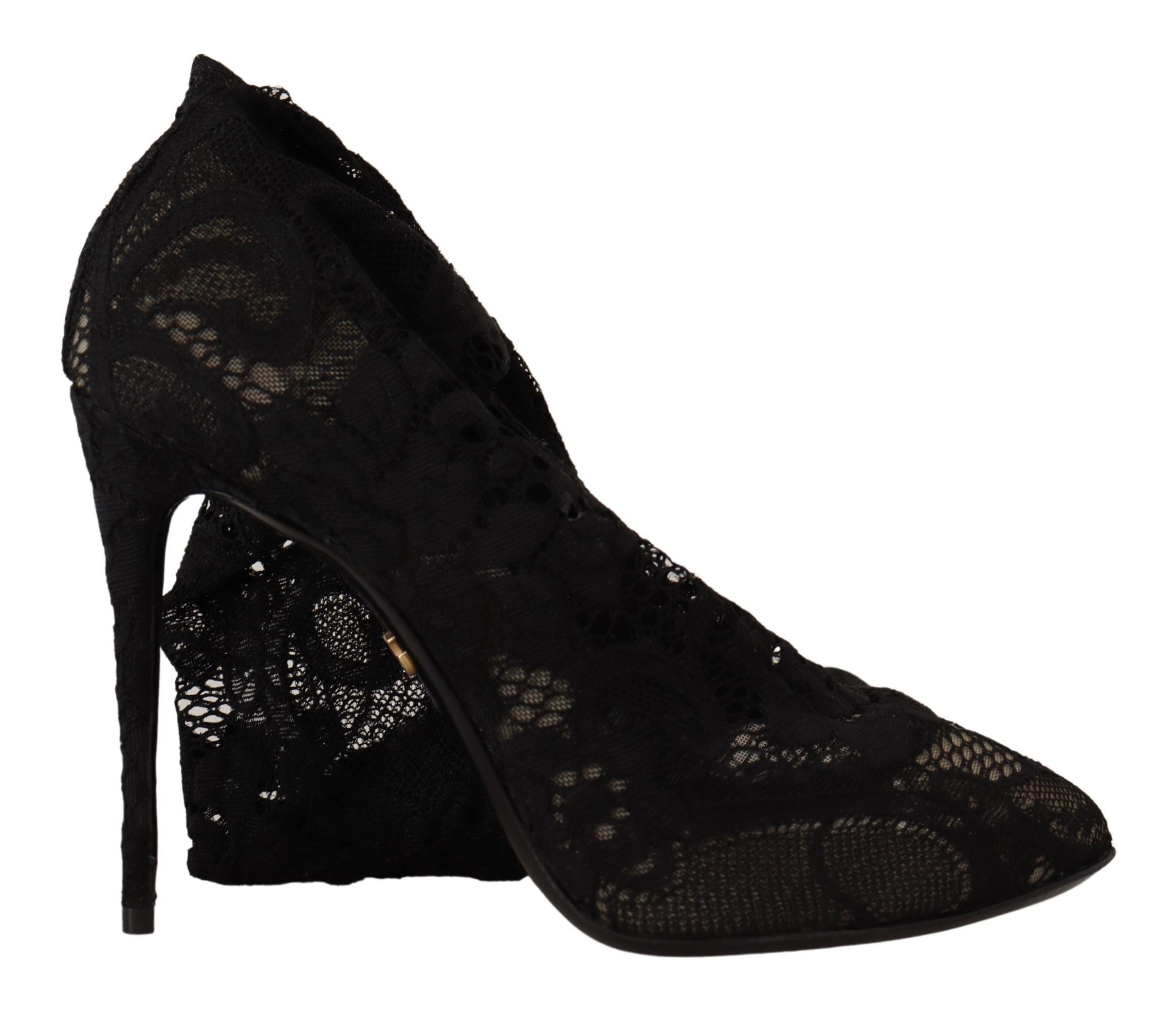 Dolce & Gabbana Elegant Stretch Sock Boots in Sleek Black - ACCEXO