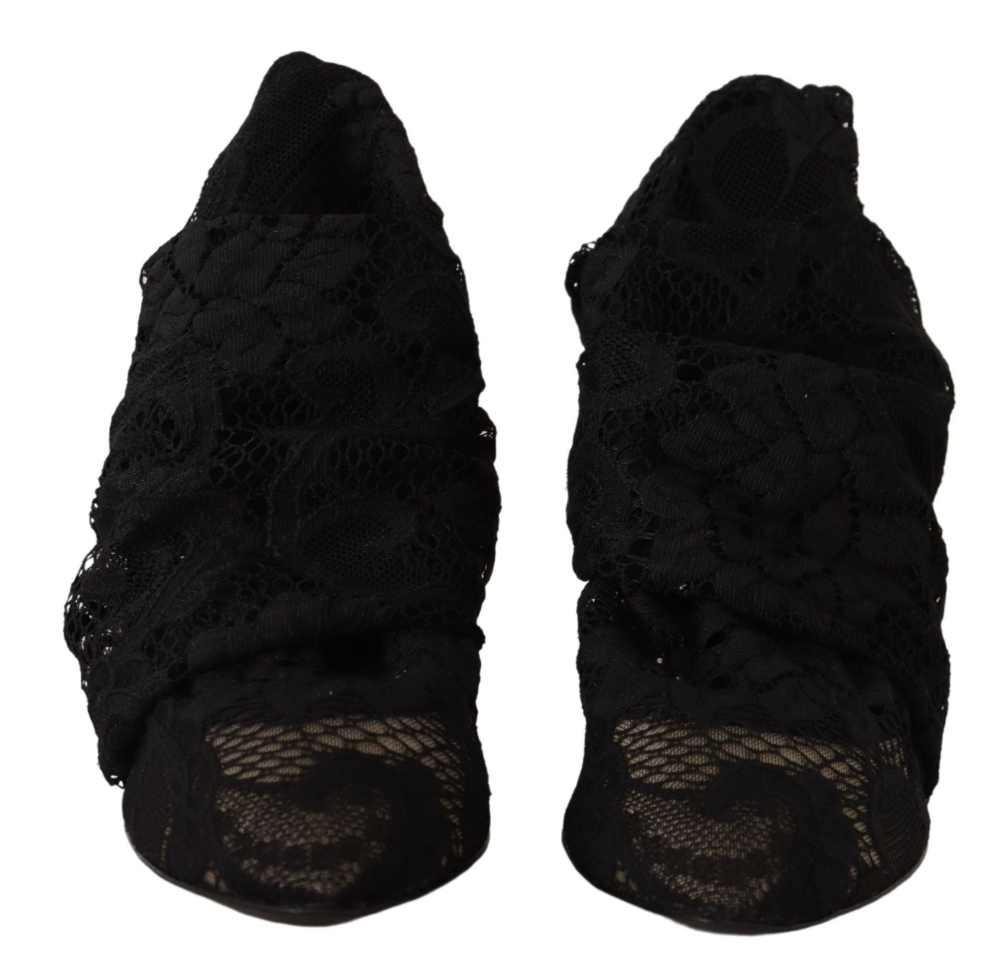 Dolce & Gabbana Elegant Stretch Sock Boots in Sleek Black - ACCEXO