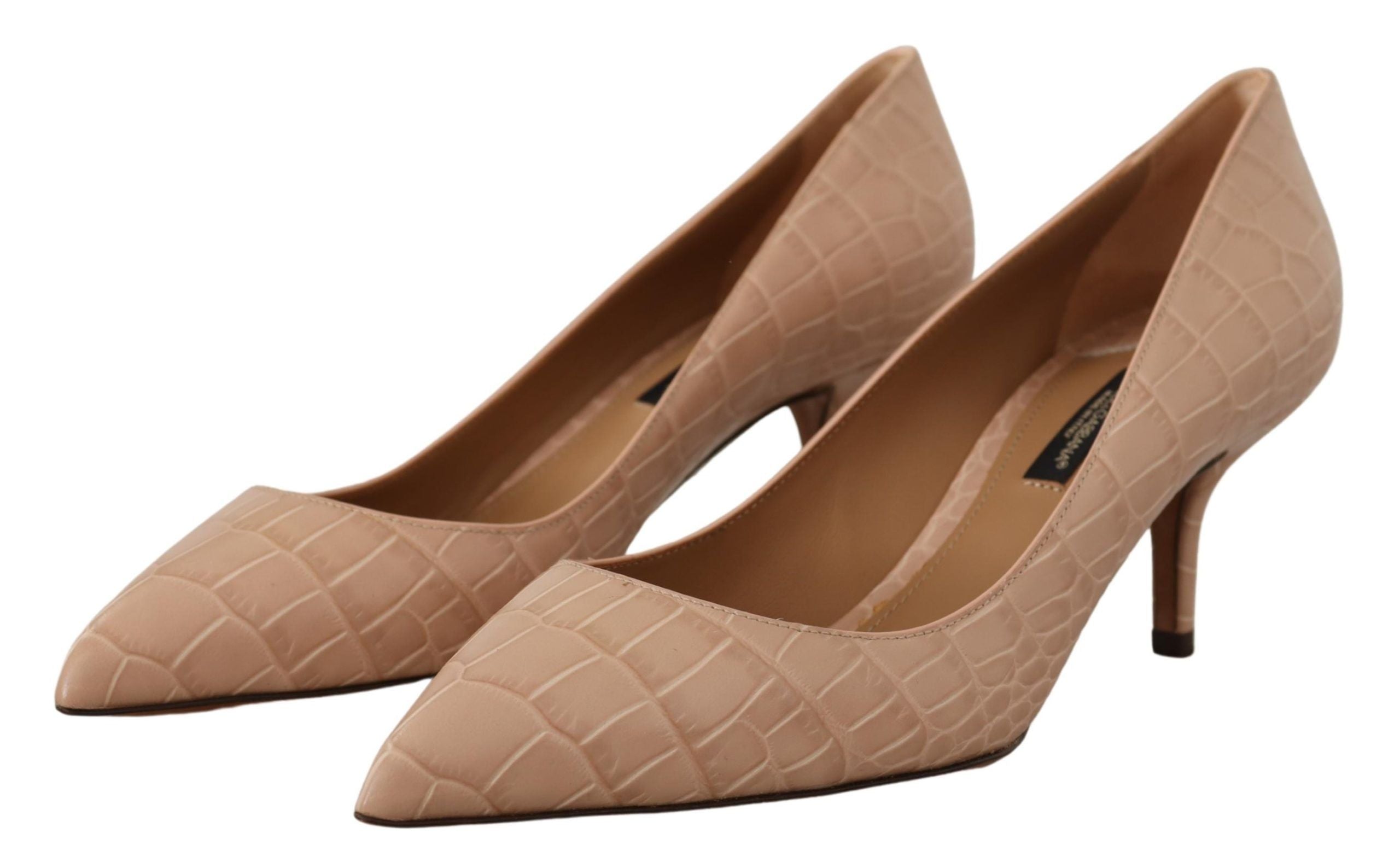 Dolce & Gabbana Elegant Beige Leather Pumps - ACCEXO