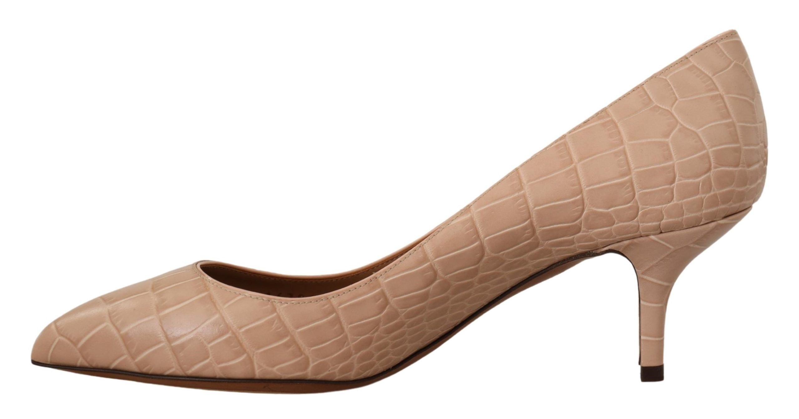 Dolce & Gabbana Elegant Beige Leather Pumps - ACCEXO