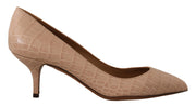Dolce & Gabbana Elegant Beige Leather Pumps - ACCEXO