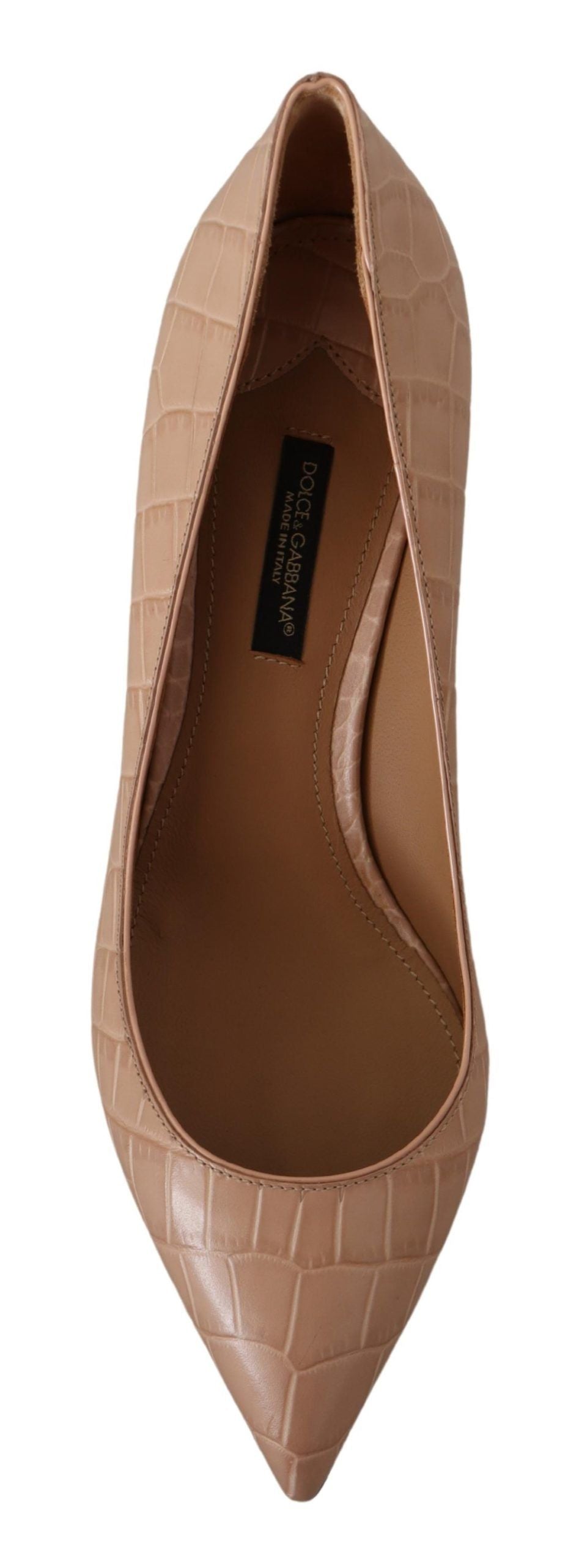 Dolce & Gabbana Elegant Beige Leather Pumps - ACCEXO