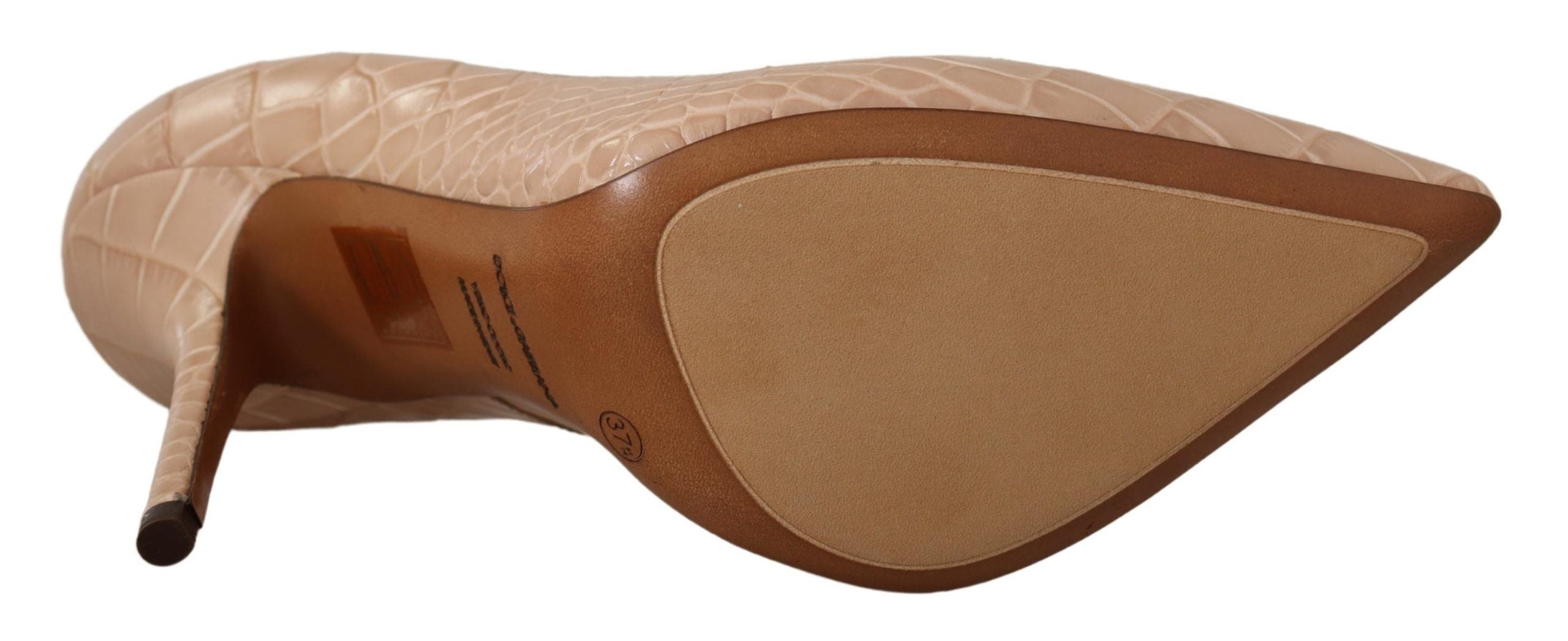 Dolce & Gabbana Elegant Beige Nude Leather Pumps - ACCEXO