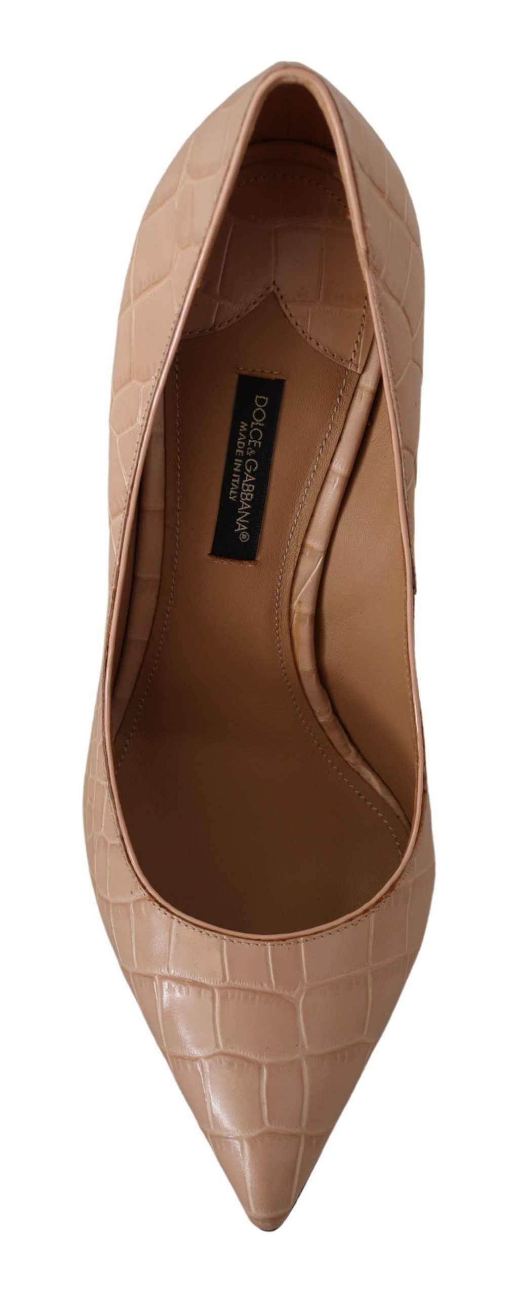 Dolce & Gabbana Elegant Beige Nude Leather Pumps - ACCEXO