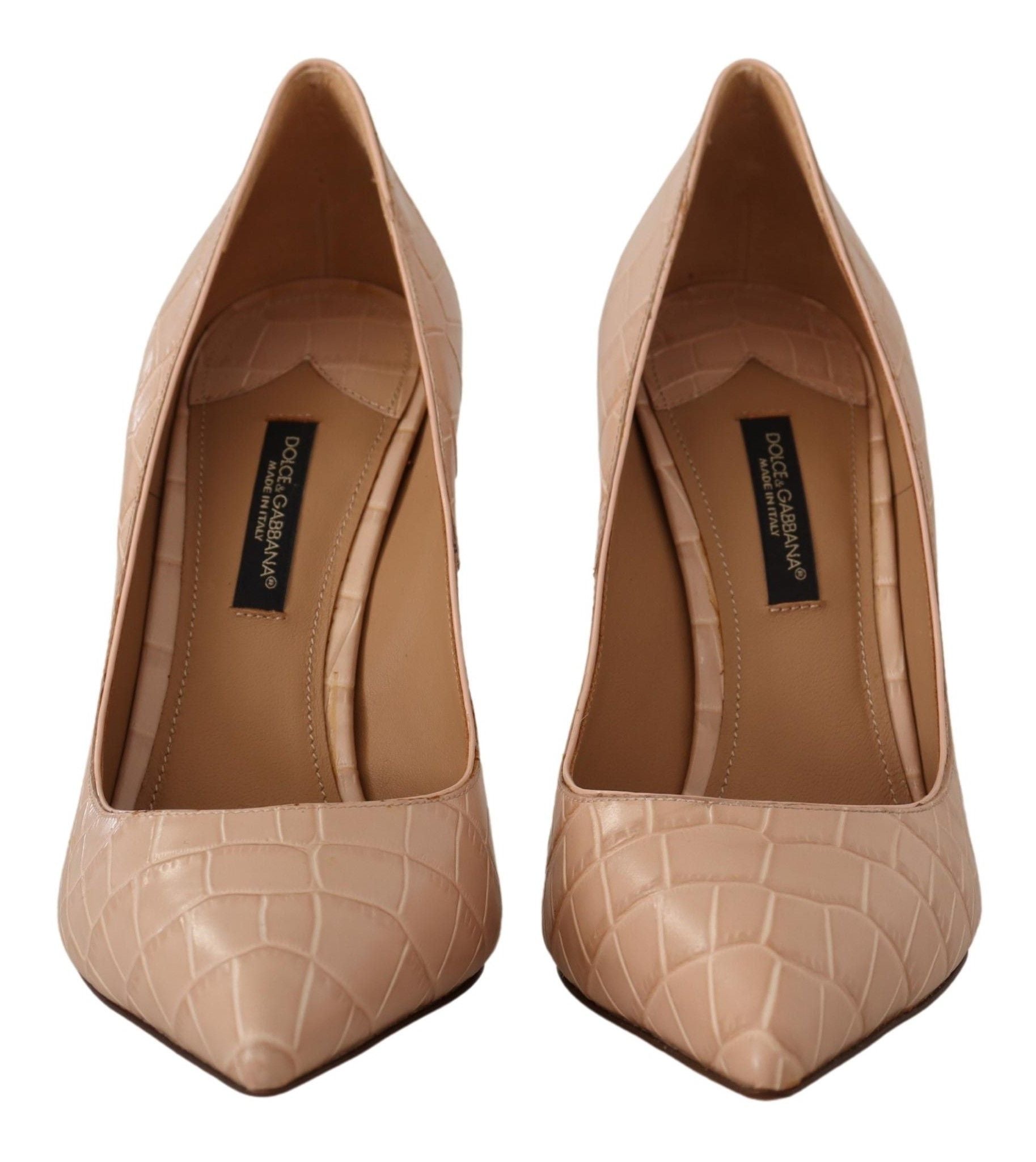 Dolce & Gabbana Elegant Beige Nude Leather Pumps - ACCEXO