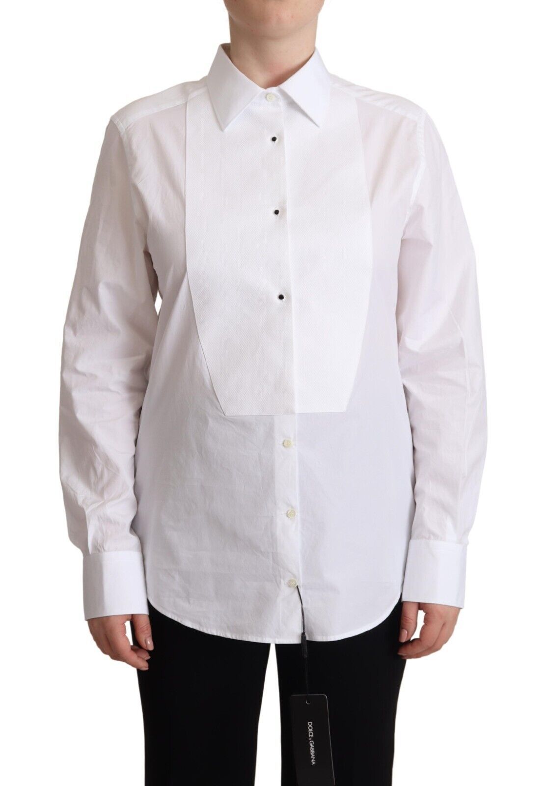 Dolce & Gabbana Elegant White Poplin Dress Shirt - ACCEXO
