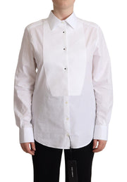 Dolce & Gabbana Elegant White Poplin Dress Shirt - ACCEXO