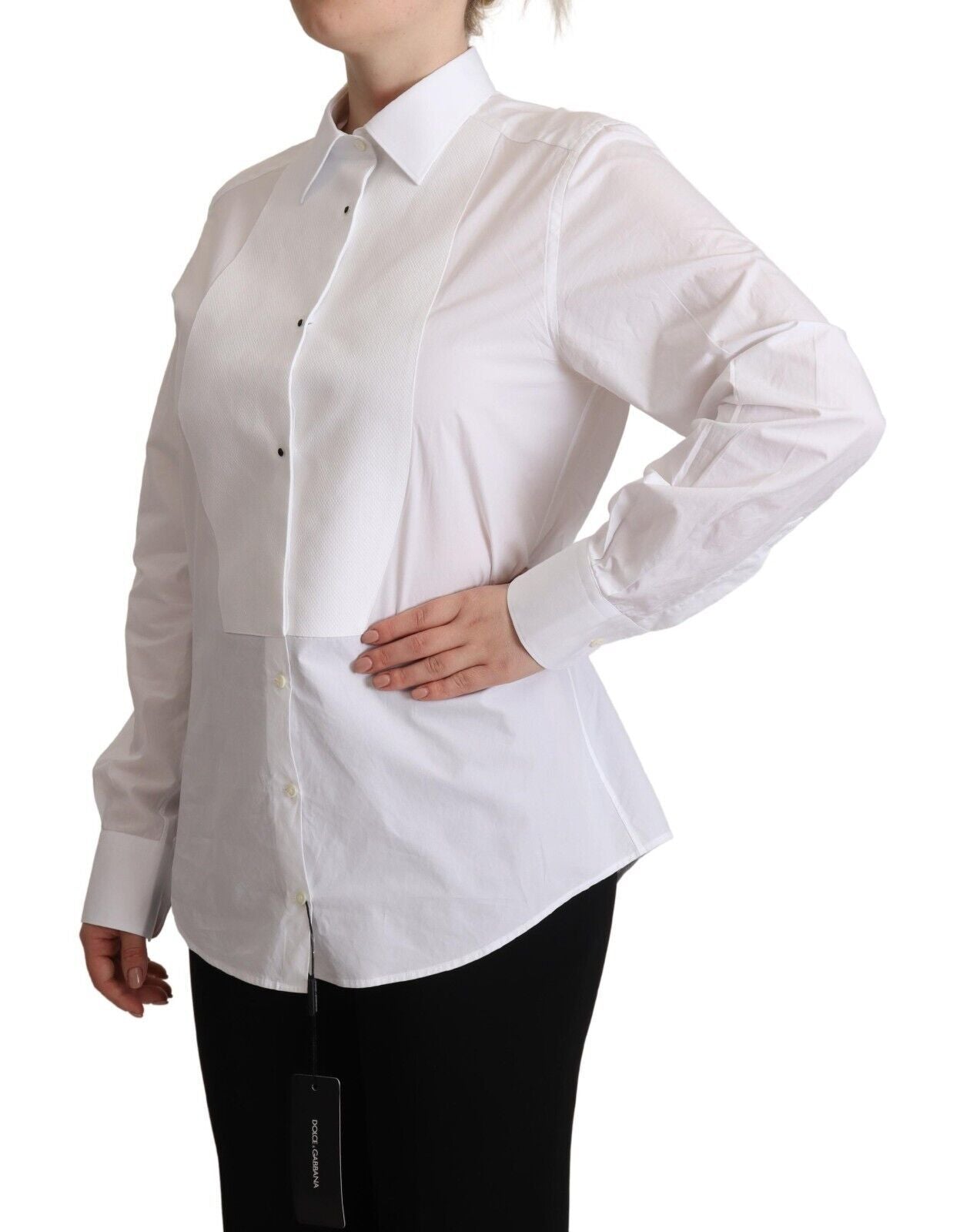 Dolce & Gabbana Elegant White Poplin Dress Shirt - ACCEXO