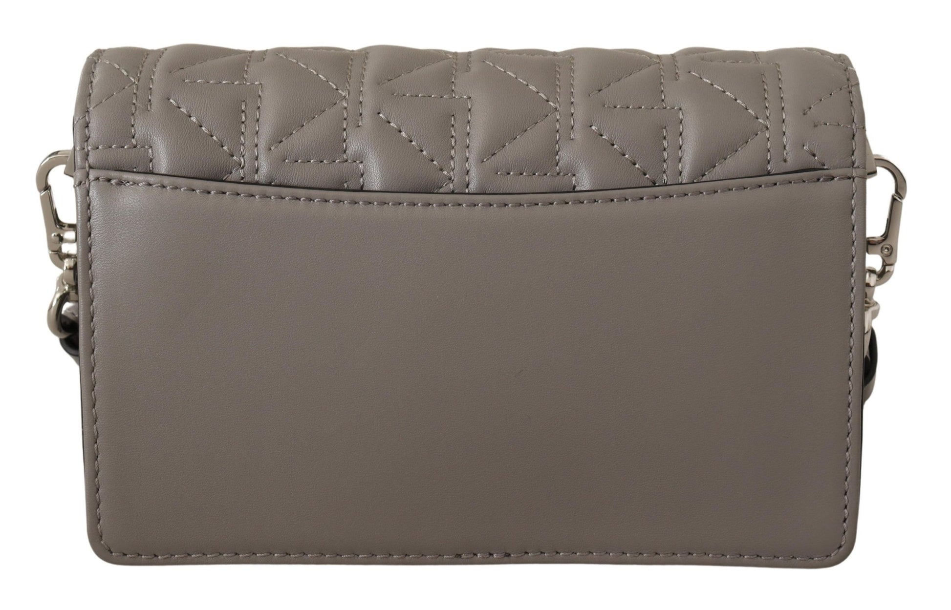 Karl Lagerfeld Elegant Grey Leather Crossbody Bag - ACCEXO