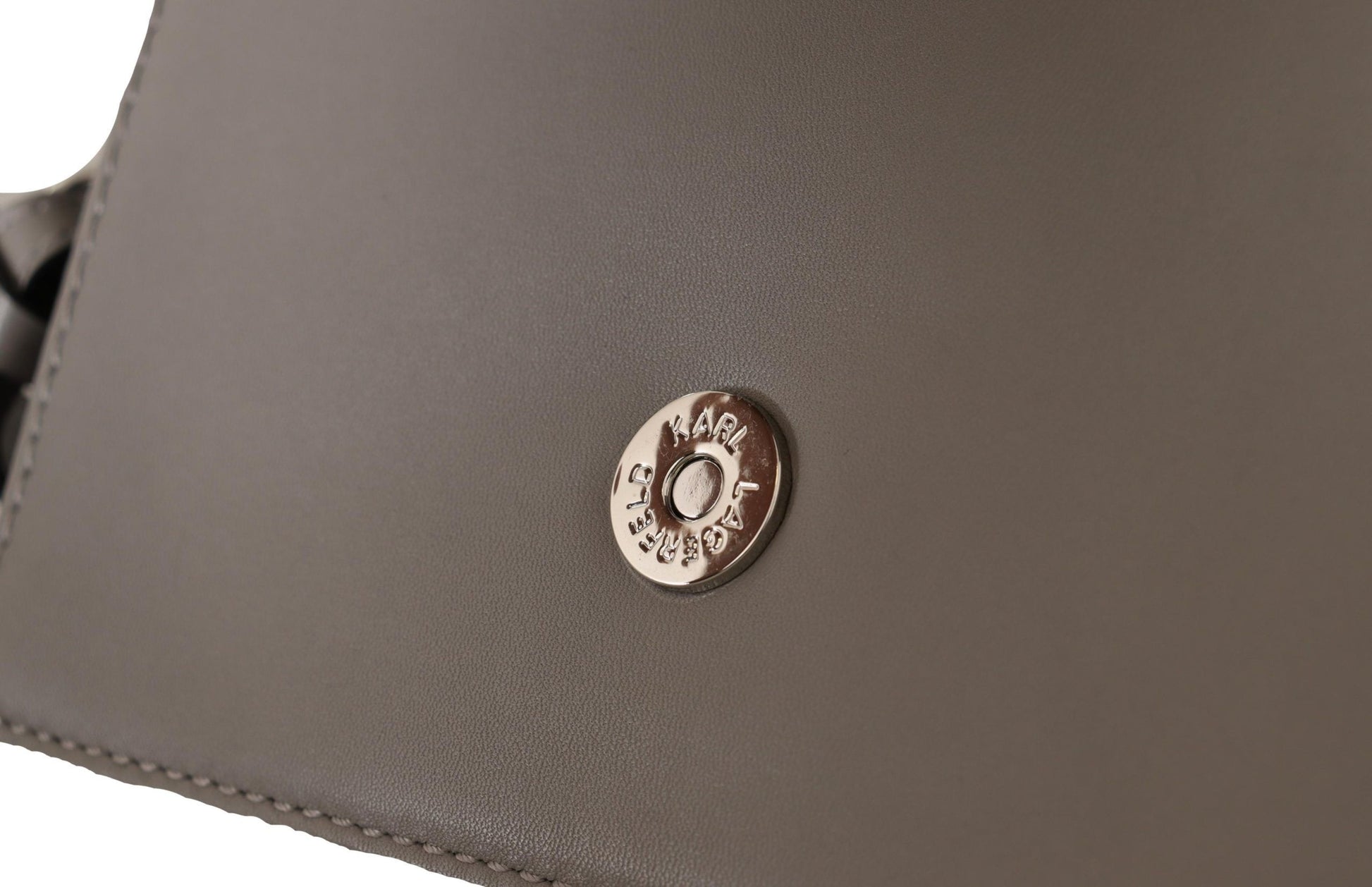 Karl Lagerfeld Elegant Grey Leather Crossbody Bag - ACCEXO