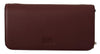 Karl Lagerfeld Elegant Wine Leather Evening Clutch