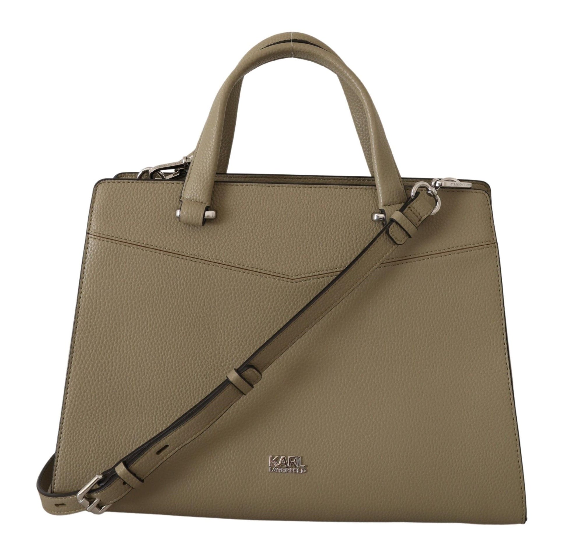 Karl Lagerfeld Enchanting Sage Green Leather Tote - ACCEXO