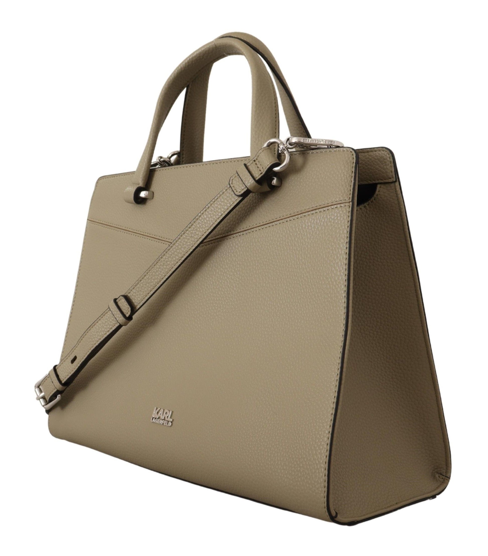 Karl Lagerfeld Enchanting Sage Green Leather Tote - ACCEXO