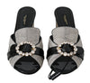 Dolce & Gabbana Crystal-Embellished Exotic Leather Sandals