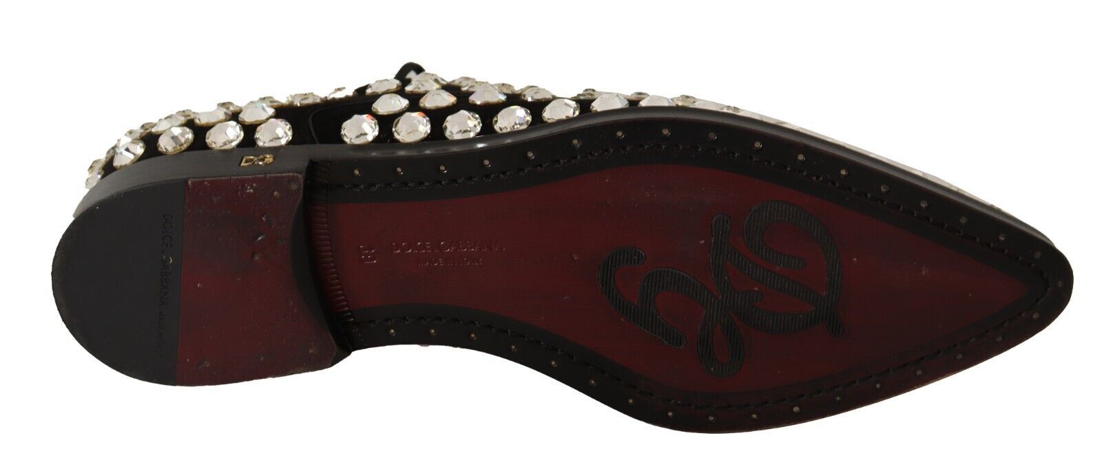 Dolce & Gabbana Elegant Crystal-Embellished Lace-Up Flats - ACCEXO