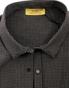 Chic Gray Checked Casual Linen Blend Shirt