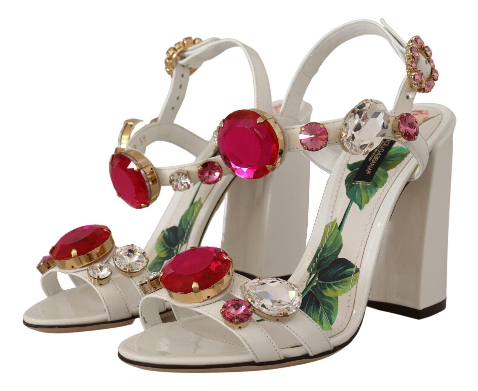 Dolce & Gabbana Keira Crystal-Embellished Ankle Strap Heels - ACCEXO