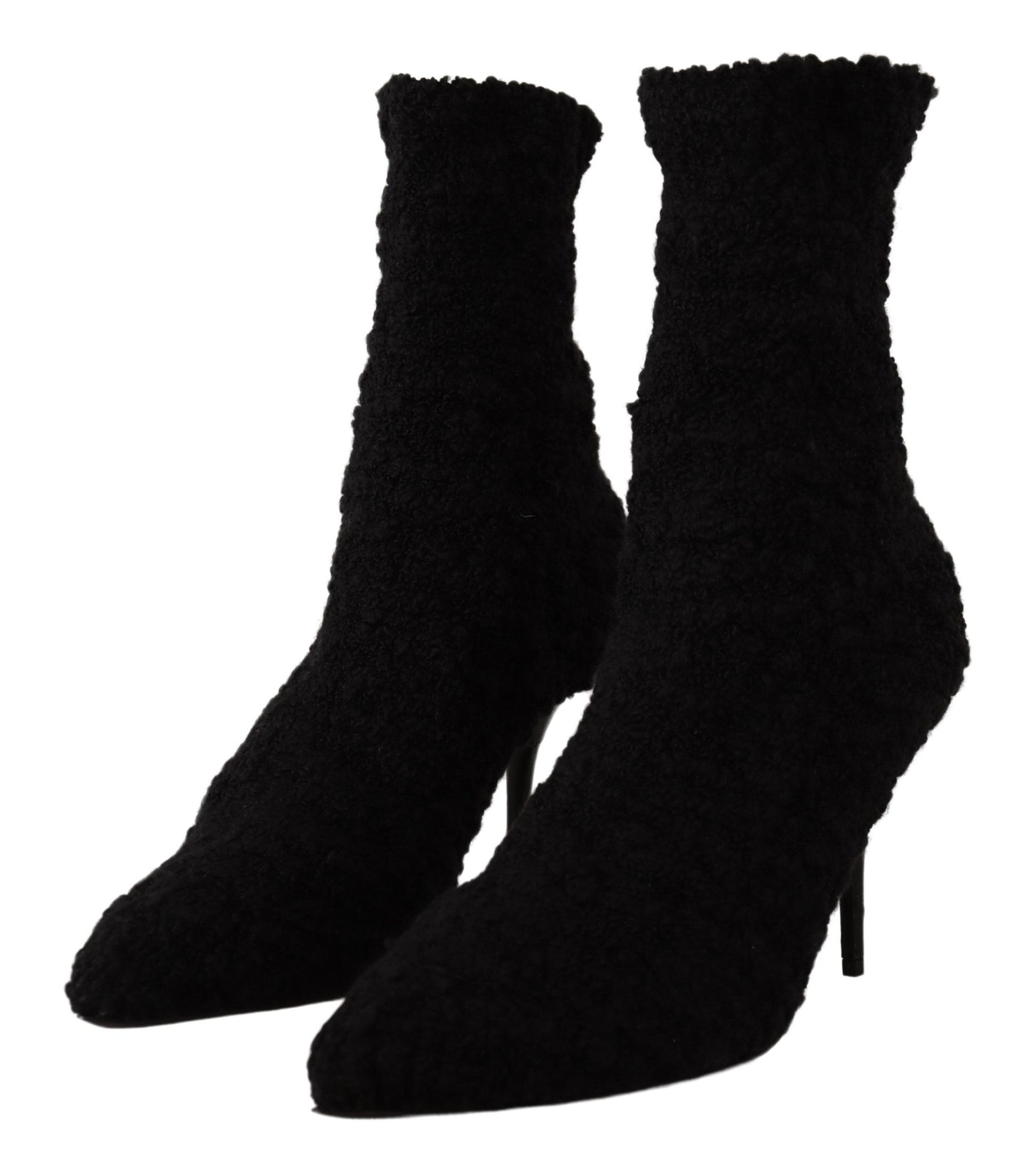 Dolce & Gabbana Elegant Black Mid-Calf Viscose Boots - ACCEXO