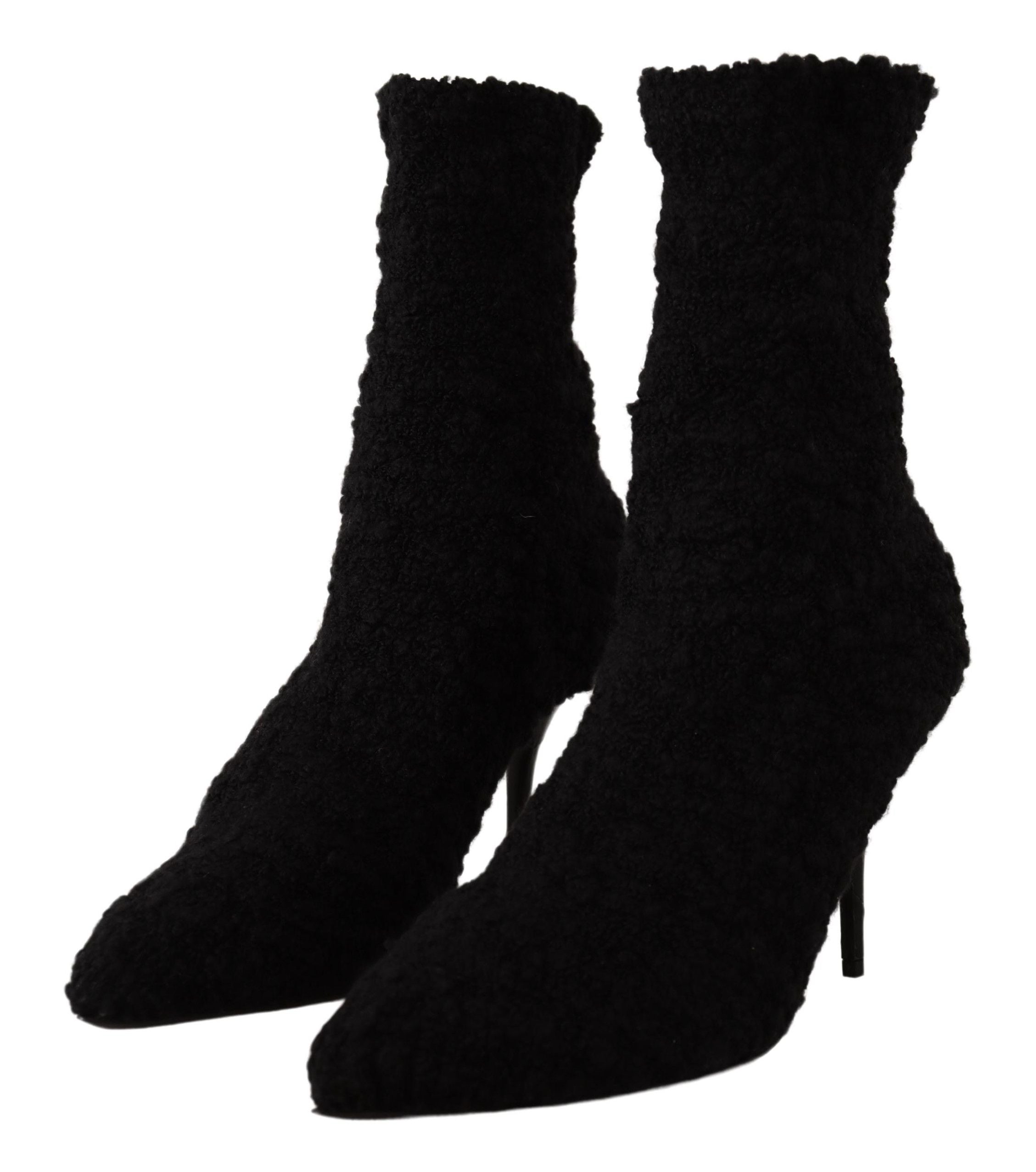 Dolce & Gabbana Elegant Black Mid-Calf Viscose Boots - ACCEXO