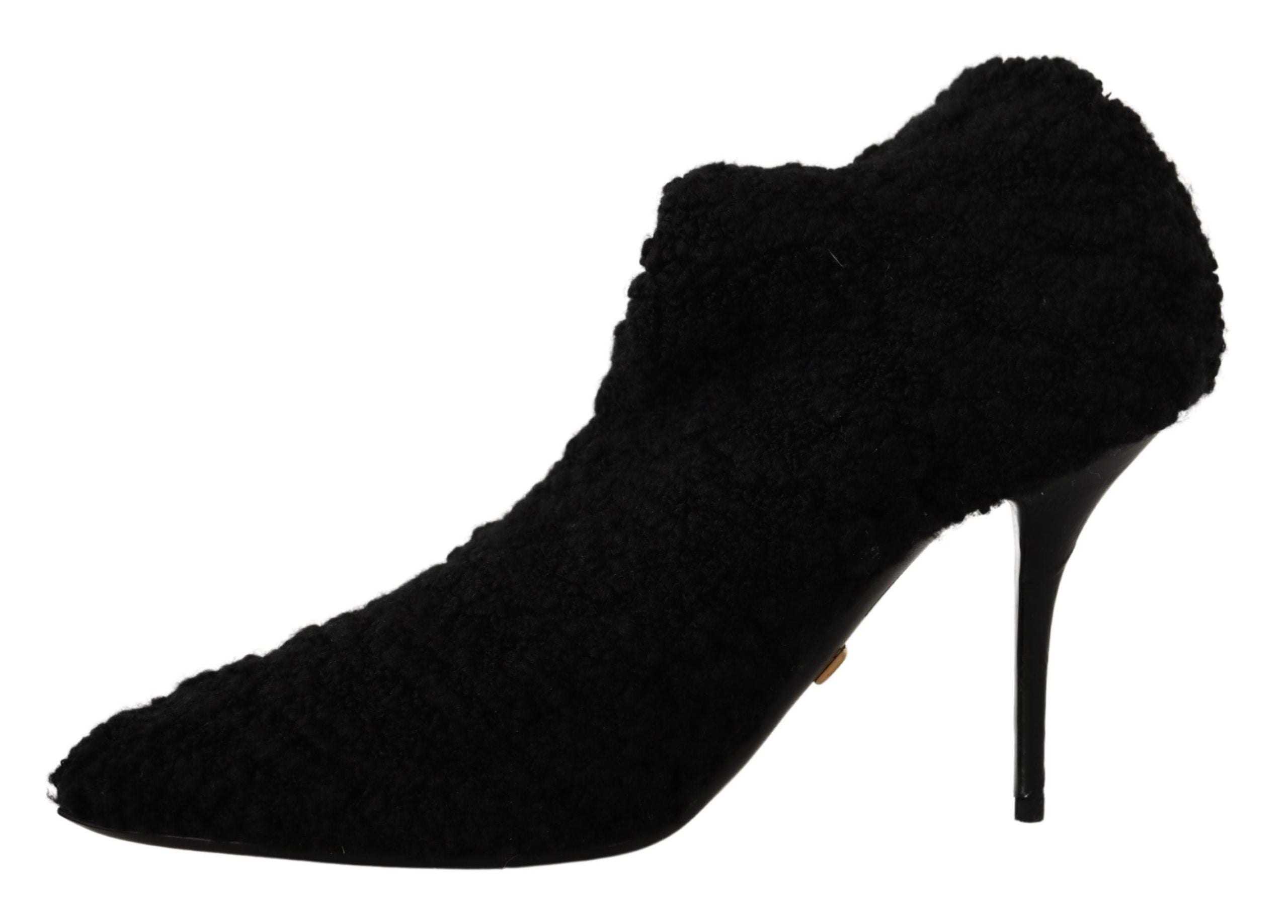 Dolce & Gabbana Elegant Black Mid-Calf Viscose Boots - ACCEXO