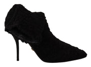 Dolce & Gabbana Elegant Black Mid-Calf Viscose Boots - ACCEXO
