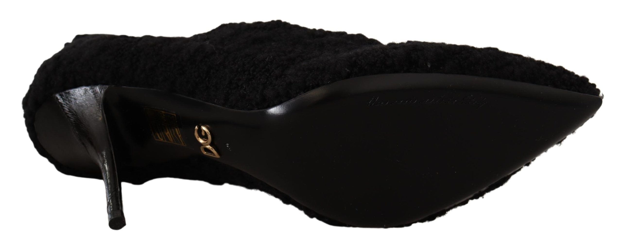 Dolce & Gabbana Elegant Black Mid-Calf Viscose Boots - ACCEXO